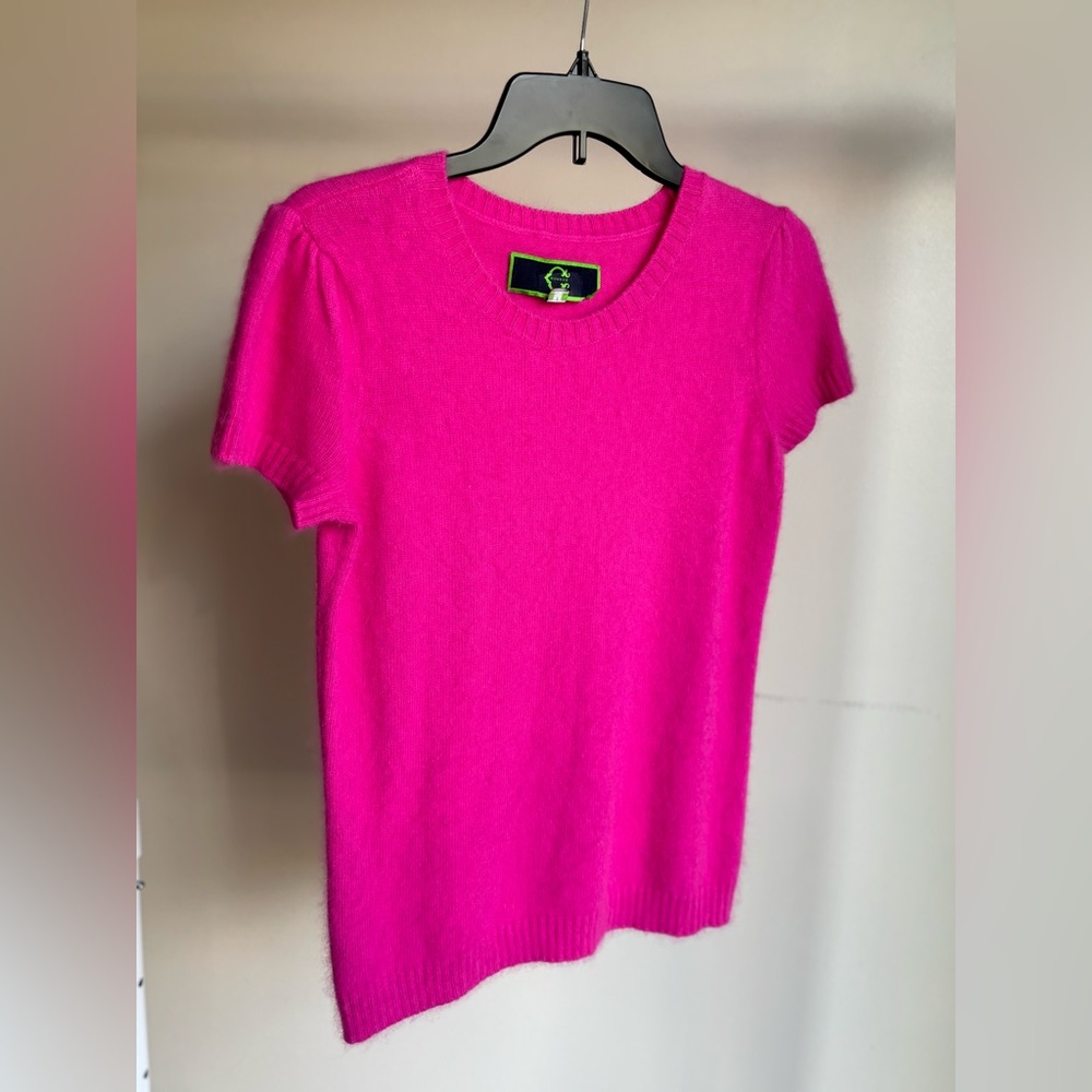 Cashmere pink short sleeve sweater